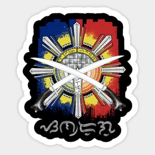 Philippine Flag Sun/Ginunting sword/Baybayin word Sandugo (One Blood) Sticker